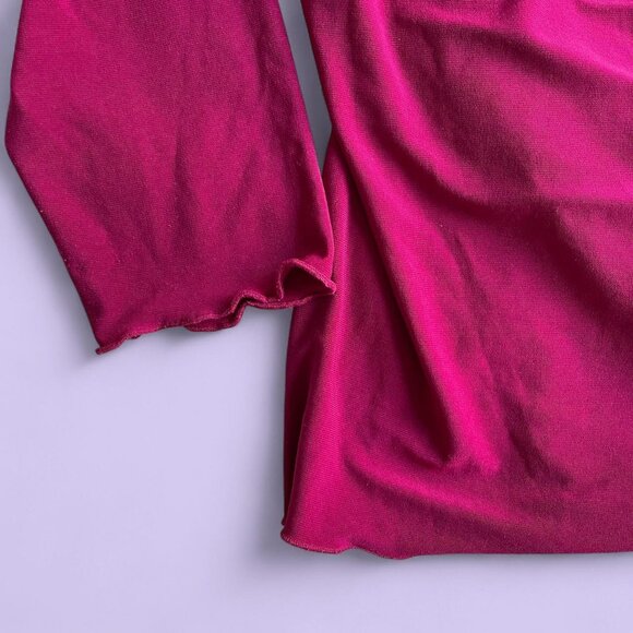 Vintage Y2K Magenta Cowl Neck Top with Lace Cami Insert – Fits Medium - Picture 4 of 6